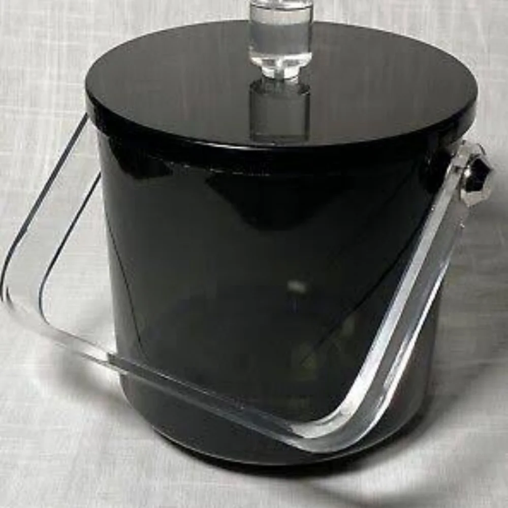 Vintage 1960's MCM Insulated 3 Piece Lucite Ice Bucket by Styson Art Products